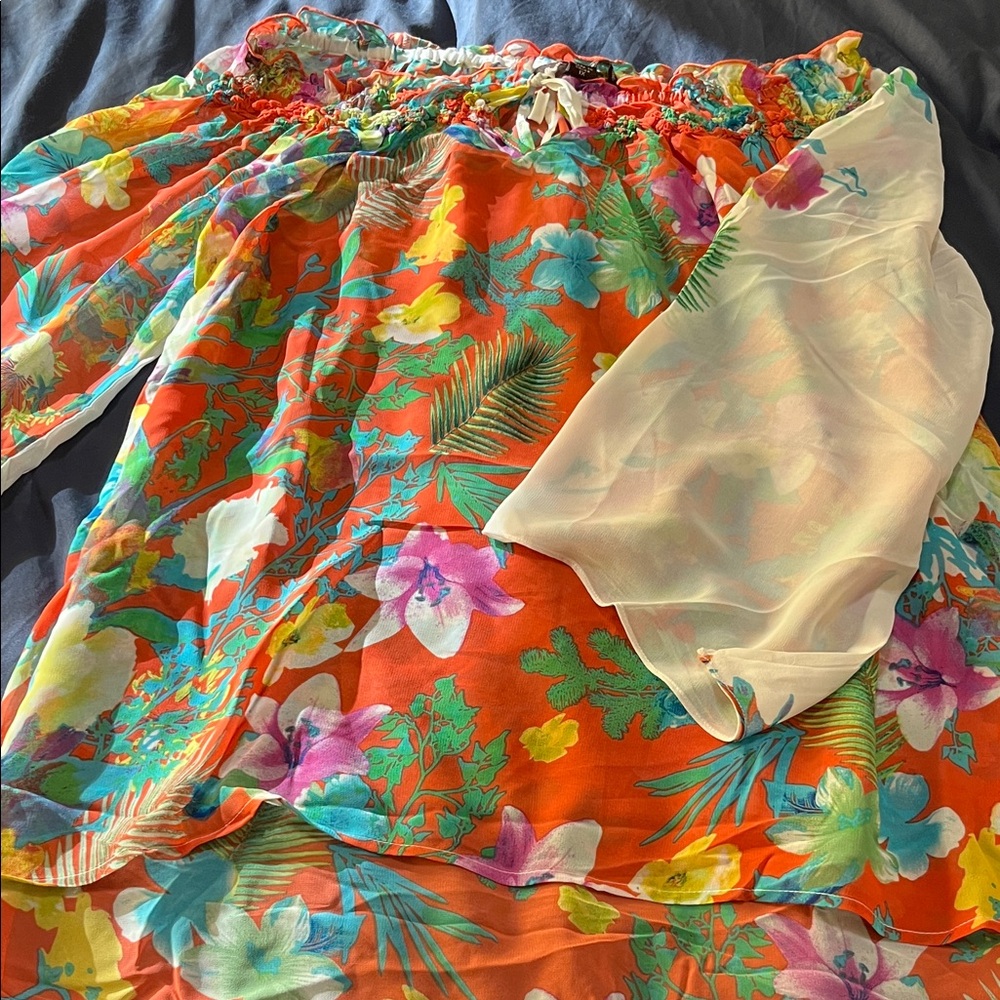 Floral Sheer plus size top